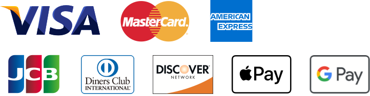VISA,MasterCard,American Express,JCB,ダイナース,ディスカバーの6種類利用可能